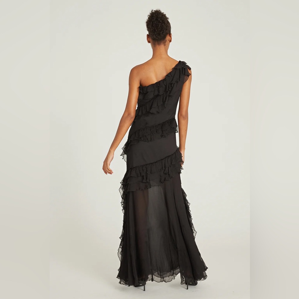 AMUR Harlow Black One-Shoulder Maxi Dress - Picture 4 of 16